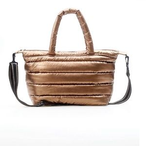 No boundaries puffy puffer tote bag carry all